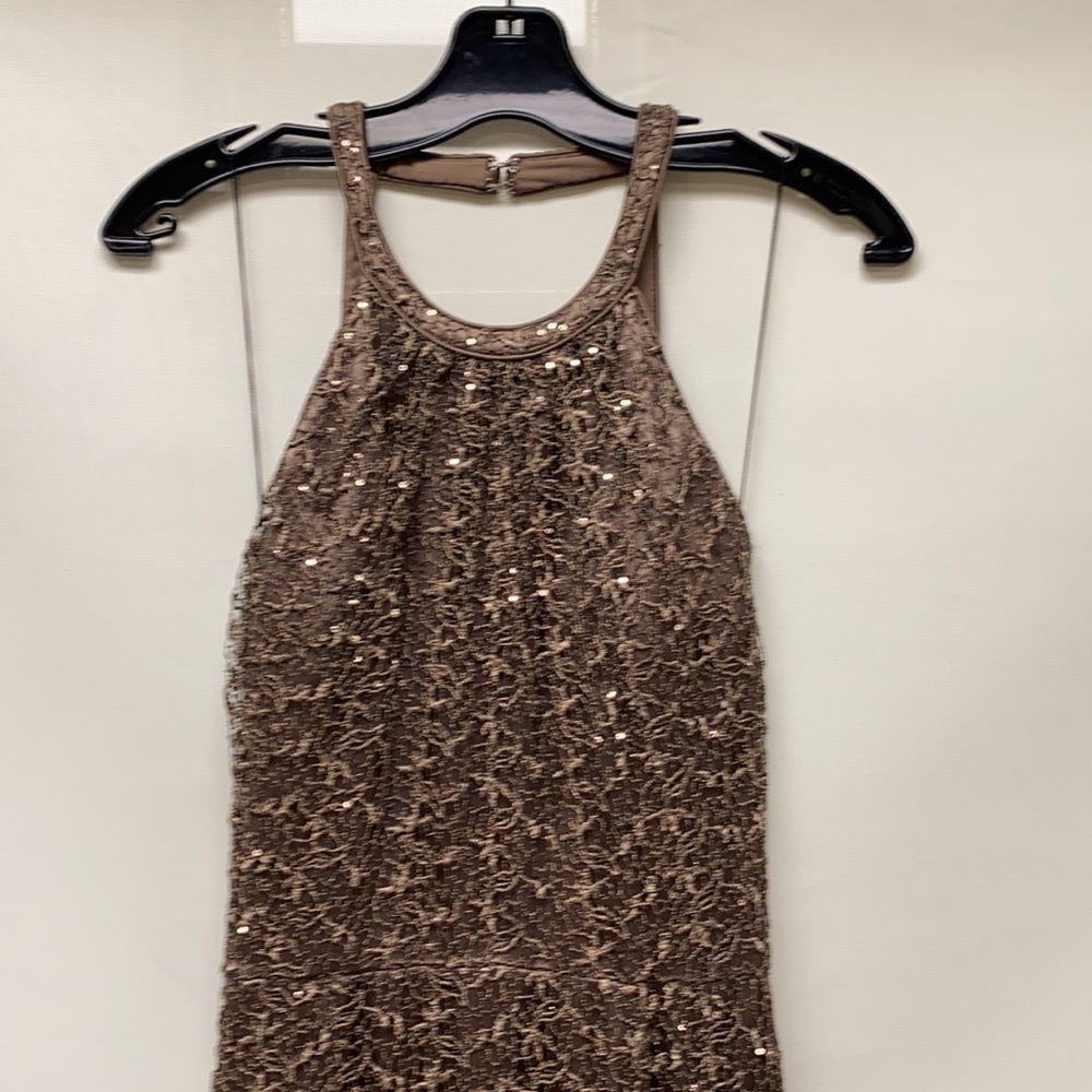 Adrianna Papell halter lace low back long gown - Picture 5 of 12